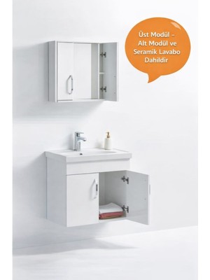 Saydam Banyo Root 75 cm Banyo Dolabı Takımı Alt Üst