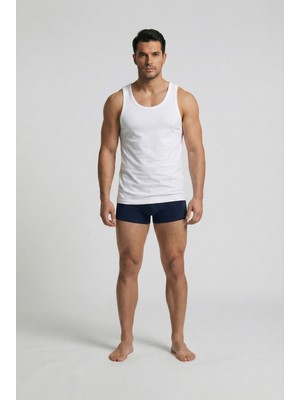 MAKSFD 6'lı %100 Pamuklu Erkek Beyaz Askılı Atlet