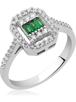 Fumeyabi Gümüş Baget Kesim Bayan Yüzük