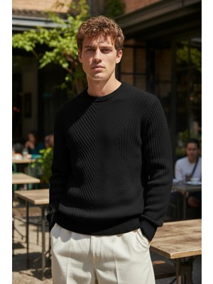 Mandala Tekstil Erkek Kendinden Desenli Kaliteli Triko Kazak