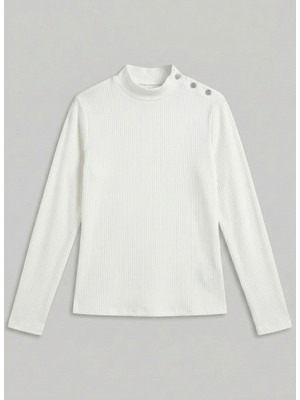 MAKSFD Dar Kesim Yarım Balıkçı Yaka Günlük Askılı Bluz