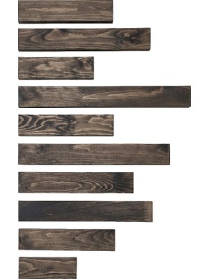 Masif Ahşap Duvar Köşe Çıtası - 10 Parça Ceviz Renk - Hazır Kesim Çam Duvar Çıtası