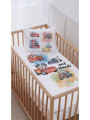 Lilabio %100 Pamuk Park Yatak Beşik Nevresim Takımı (70X120) Arabalar