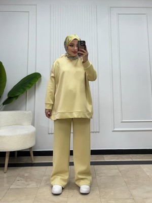 Miraydin Butik Omuz Düğmeli Pantolon Ikili Takım - Sarı