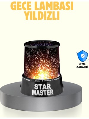 MegaSepet LED Renk Değiştiren Yıldız Projektör Galaxy Efektli Gece Lambası - ME001W-51ZU77