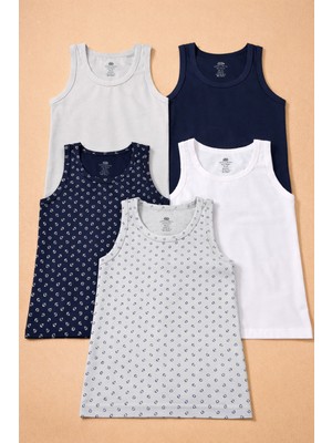 Erkek Çocuk 5'li Çapa Desenli Atlet