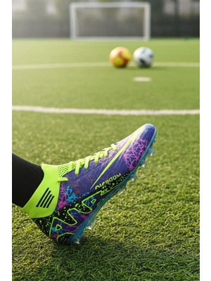 Enoch Air Boom Profesyonel Bilekli Çoraplı ve Çivili Çim Saha Kramponu