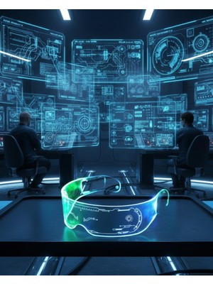 MegaSepet LED Işıklı Rave Gözlüğü 7 Renk 5 Işık Modu Futuristik Tasarım - ME001W-520G91