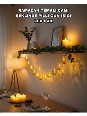 MegaSepet Ramazan Bayram Süslemesi Için LED Işık Cami Figürlü Dekoratif Tasarım - ME001W-51ZTH6