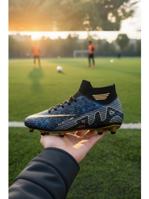 Enoch Air Boom Profesyonel Bilekli Çoraplı ve Çivili Çim Saha Kramponu