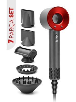 Telvesse Ionizerpro 5 Başlıklı 2026 Iyonizerli Plazma Saç Kurutma Fön Makinesi Askı Aparatı Dahil Kırmızı 08