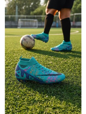 Enoch Air Boom Profesyonel Bilekli Çoraplı ve Çivili Çim Saha Kramponu