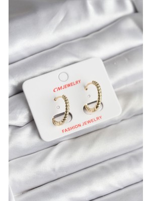 Vice Avm 14K Gold Renk Kaplama Burgu Halka CM Kadın Küpe - TJ-BKP11423 TG-V 12050