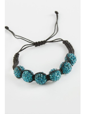 Zero Land Snmswrld Top Taşlı Makrome Örgülü Bileklik-Petrol Yeşili