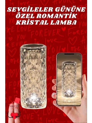 Tgzm Sevgililer Günü Için Hediye Kristal Lamba Sevgiliye Hediye USB Şarjlı Gece Lam - TG0012-2RDWQ