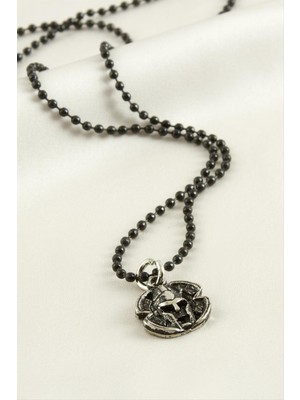 Zero Land Snmswrld Mifer Top Zincirli Erkek Kolye-Siyah