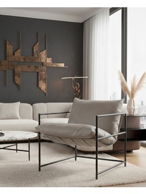 Sller Klas Model Metal Iskeletli Portatif Berjer , Gri Suni Deri Döşemeli Portatif Berjer