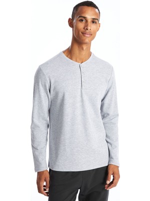 Lc Waikiki Yeni Sezon Bisiklet Yaka Uzun Kollu Erkek Pijama Üst