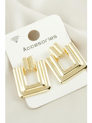 Zero Land Snmswrld Karetrend Metal Küpe-Sarı