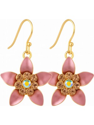 Tuqos Kadın Renkli Taşlı  Işıltılı Yıldız  Küpe 2'li