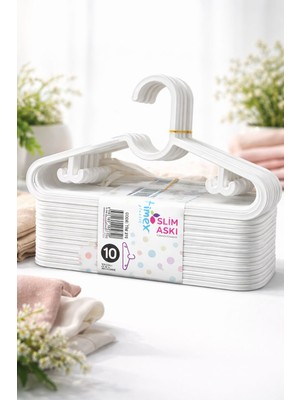 Timex Slim Elbise Askısı 10’lu Paket – Ince Tasarım, Dayanıklı Plastik, Dolap Düzenleyici