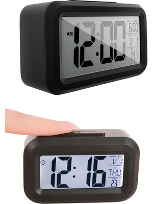 Sergen Reklam Gece Dijital Masa Saati Dijital Alarmlı LED Ekran Pilli Çalar Saat - SE002E-6DI8X6