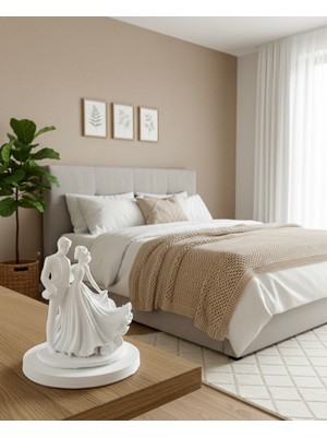 Piccomino Modern Dans Eden Çift Heykeli - Savrulan Elbise Detaylı Dekoratif Obje