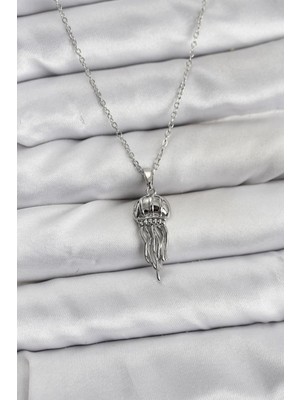 Vice Avm 316L Çelik Zincir Gümüş Renk Deniz Anası Model Zirkon Taşlı Kadın Kolye  TG-VİCE10843 TG-V 12813