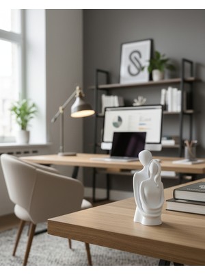 Piccomino Modern Tasarım Sarılan Çift Heykeli - Minimalist Dekoratif Obje