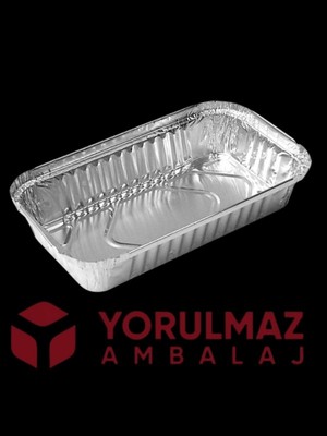 Yorulmaz Ambalaj Kullan At 500 gr Kapasiteli Kapaklı Alüminyum Kase – Kullan At – 24  Adet