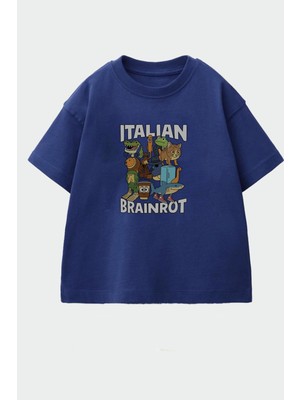 Monila Erkek Çocuk Pamuklu Bisiklet Yaka Baskılı T-Shirt