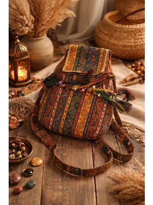 Seymen Bıçakçılık Büyük Boy Yöresel Desenli El Dokuması Otantik Çanta – Etnik Bohem El Yapımı Çanta