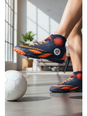 Enoch Profesyonel Bilekli Çoraplı Grafik Desenli Halı Saha Ayakkabısı