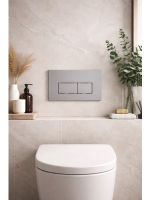 E.c.a Serel Gömme Rezervuar Paneli Çift Buton Mat Krom E.c.a Güvencesi P580180