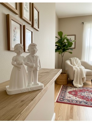 Piccomino Modern Gelin Damat Figürü - You & Me Tasarım Heykel