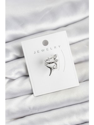 Vice Avm Gümüş Renk Pirinç Diken Model Kıkırdak Earcuff Küpe - TJ-BKP11622 TG-V 12711