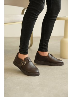 Zapatos Kb-Kx1 Erkek Günlük Bağcıklı Içi Kürklü Cilt Klasik Ayakkabı Cst - Kahverengi