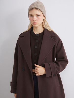 Lc Waikiki Yeni Sezon Kruvaze Yaka Kadın Kaşe Kaban