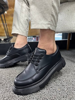 Zapatos Kb-X6 Erkek Günlük Bağcıklı Cilt Klasik Ayakkabı Cst - Siyah