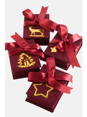 Zero Land Snmswrld Süet Lüx Set Kolye Kutusu-Bordo