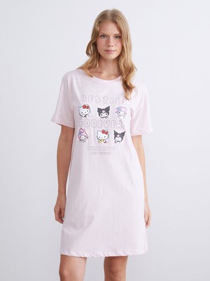 Lc Waikiki Yeni Sezon Bisiklet Yaka Baskılı Kadın Gecelik