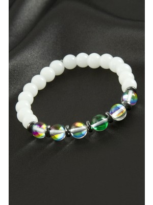 Zero Land Snmswrld Neon Kuvars Doğaltaş Bileklik-Beyaz