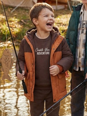 Lc Waikiki Yeni Sezon Kapüşonlu Erkek Çocuk Kalın Mont