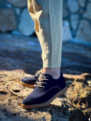 Zapatos Kb-X5 Erkek Günlük Bağcıklı Süet Klasik Ayakkabı Stt - Lacivert