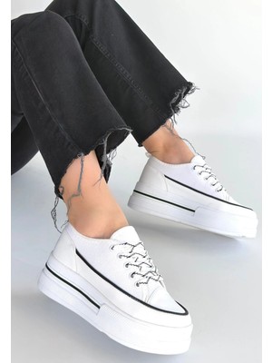 LTG Nova Dalen Beyaz Keten Bağcıklı Spor Ayakkabı