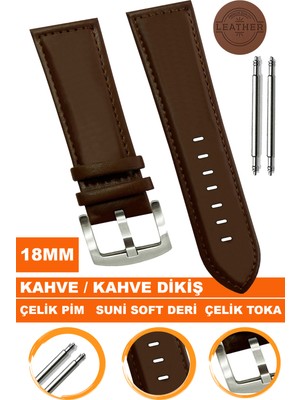 18 mm Fossil-Welder-Casio-Seiko-Omega-Armani Saat Uyumlu Deri Saat Kordonu Kayışı AL11SOFT18 mm