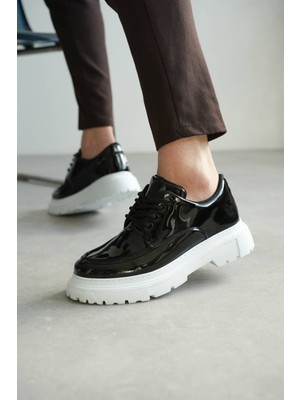 Zapatos Kb-X6 Erkek Günlük Bağcıklı Rugan Klasik Ayakkabı Rbt - Siyah