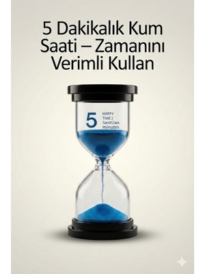 Akıllı Durak 5 Dakikalık Kum Saati Zamanlayıcı – Mavi Dekoratif Masa Saati 4 Renk Seçeneği