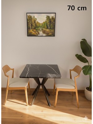 Modülare Mutfak Cafe Balkon Bahçe Restoran Yemek Masası 70X70 ve 80X80 Metal Ayak