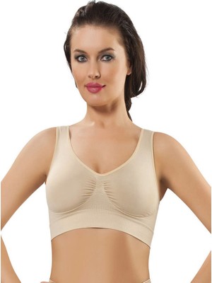 Sistina Snmswrld Ten Dikişsiz Kadın Pedli Sütyen Korse - 704 - Beden M